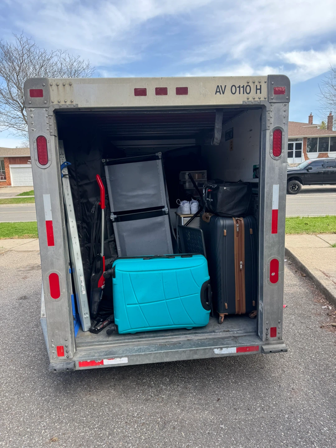 Pickup truck and trailer for moving