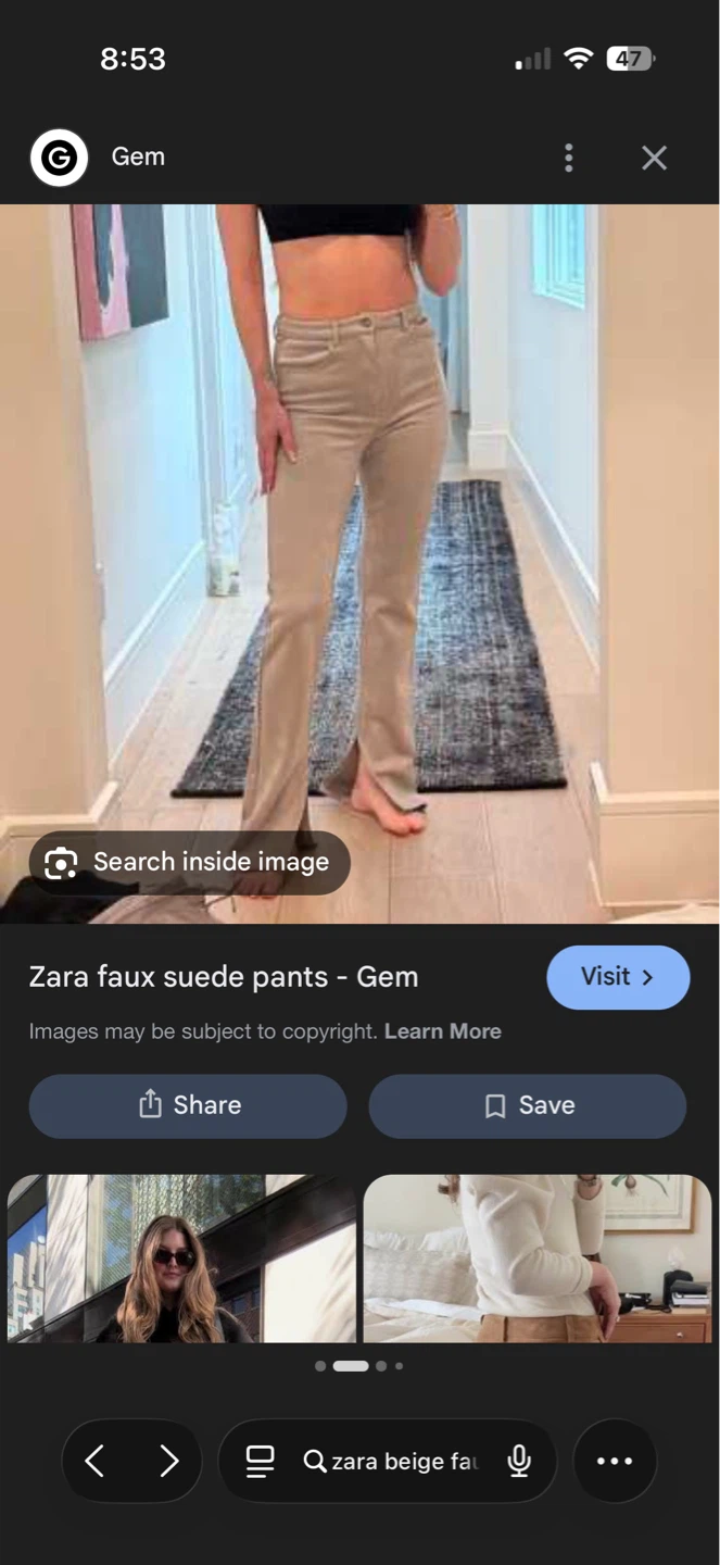 Zara Faux Suede Pants  sz 8 - photo 4
