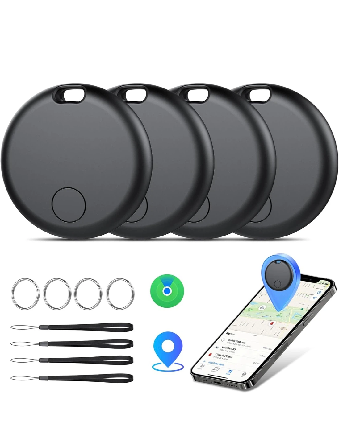4-Pack Smart Tag Item Tracker (Works with Apple Find My) - photo 2