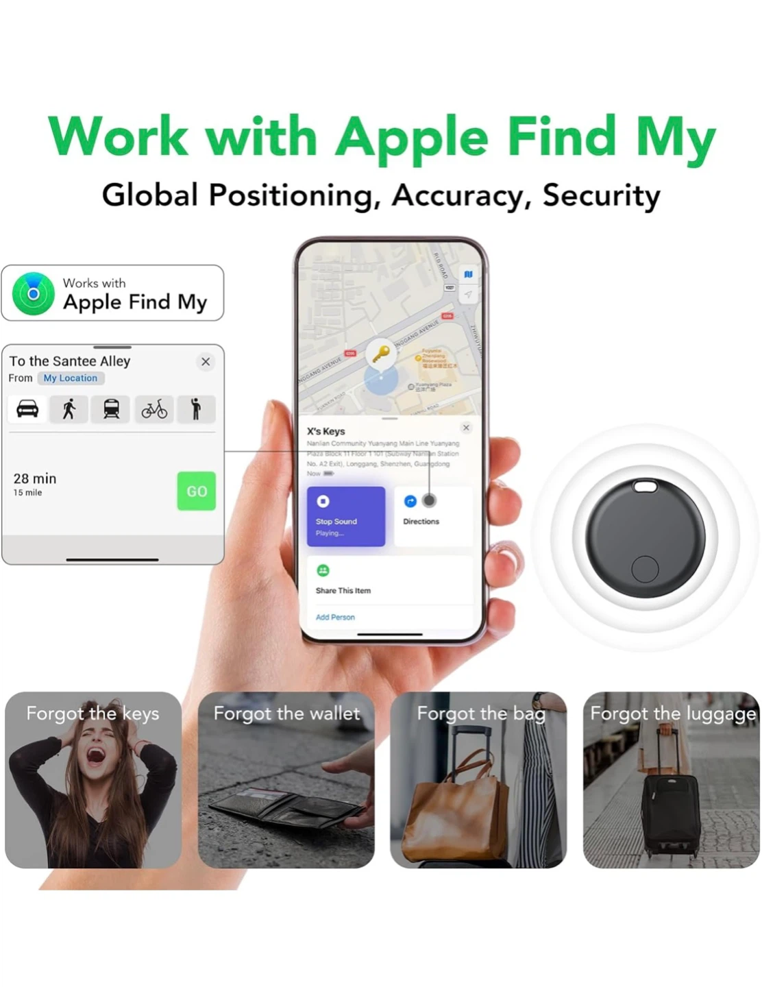 4-Pack Smart Tag Item Tracker (Works with Apple Find My) - photo 3