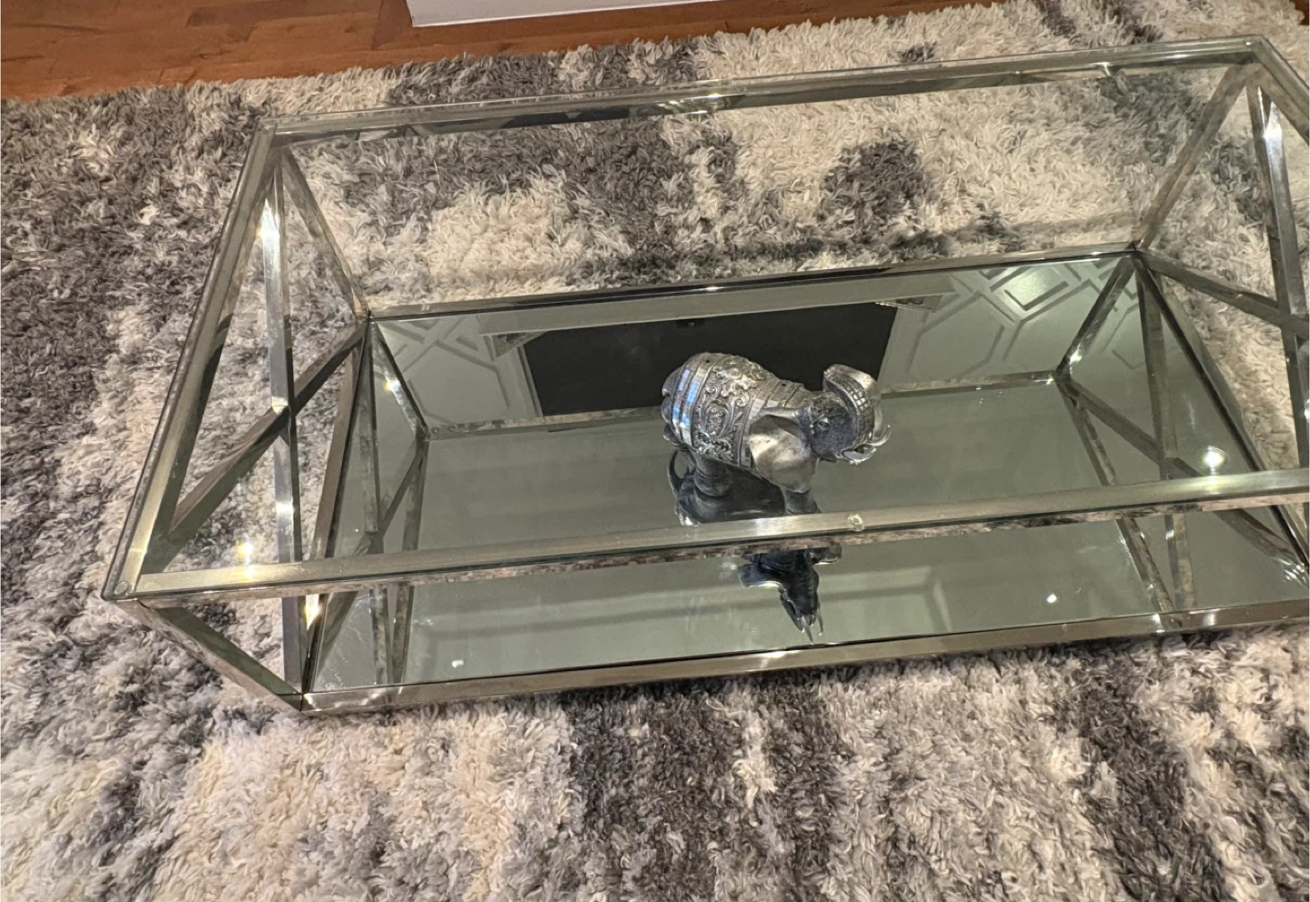 Mirrored Glass Coffee Table - photo 3