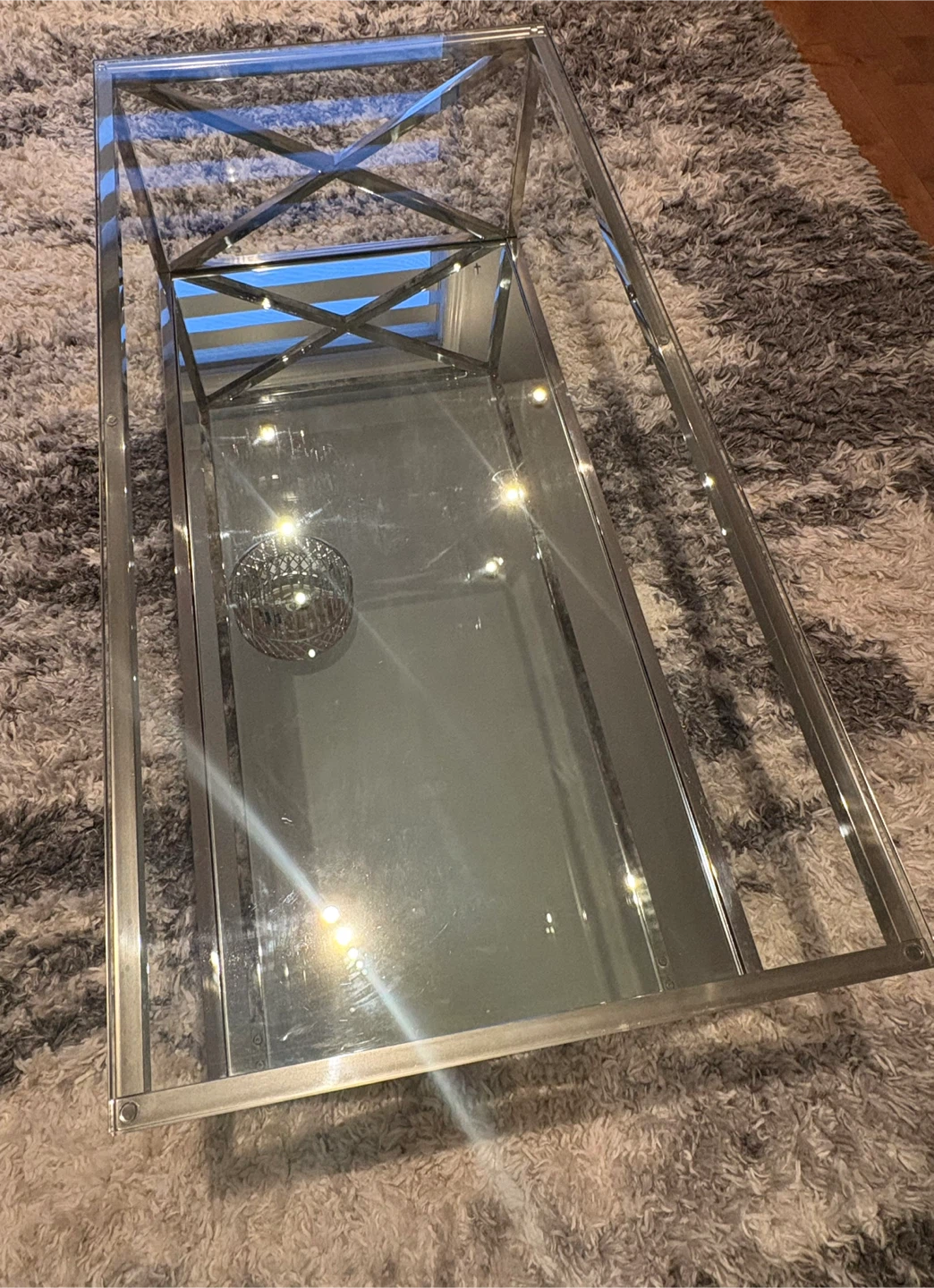 Mirrored Glass Coffee Table - photo 5