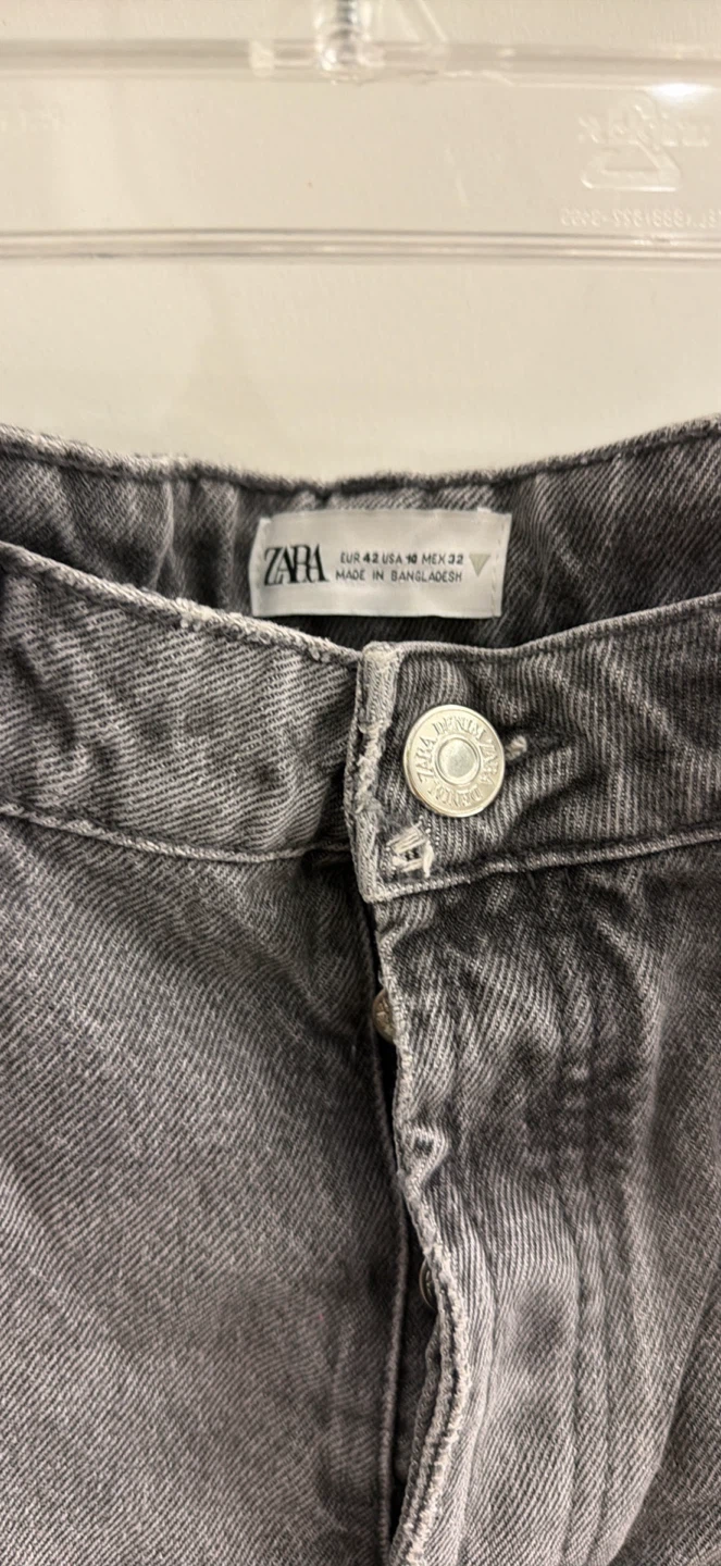Zara Grey Denim Cut-Off Shorts - photo 2