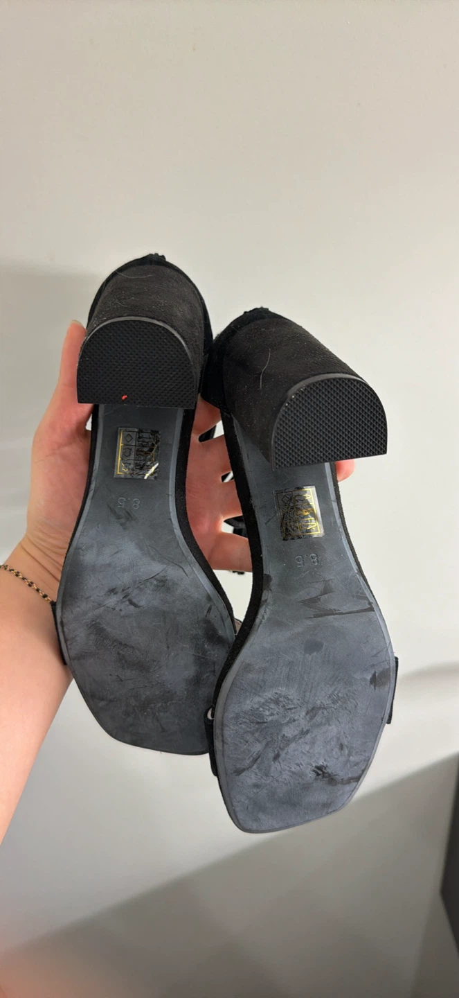 Jeffrey Campbell Black Suede Fringe Heels - photo 4