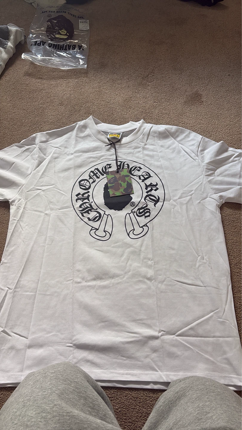 A Bathing Ape Baby Milo Chrome Hearts T-Shirt White