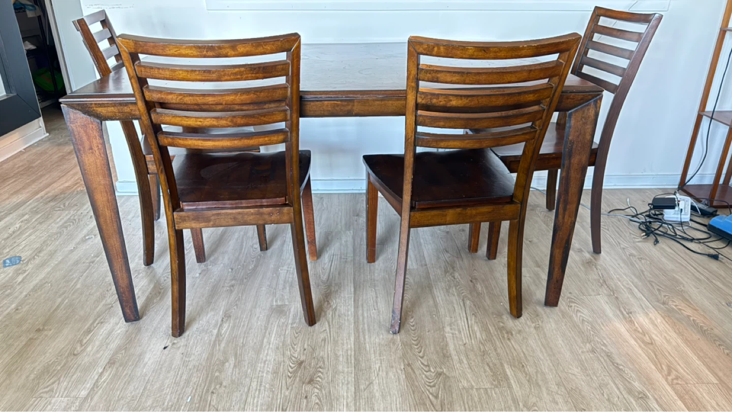 Wooden Dining Table and Chairs Set
