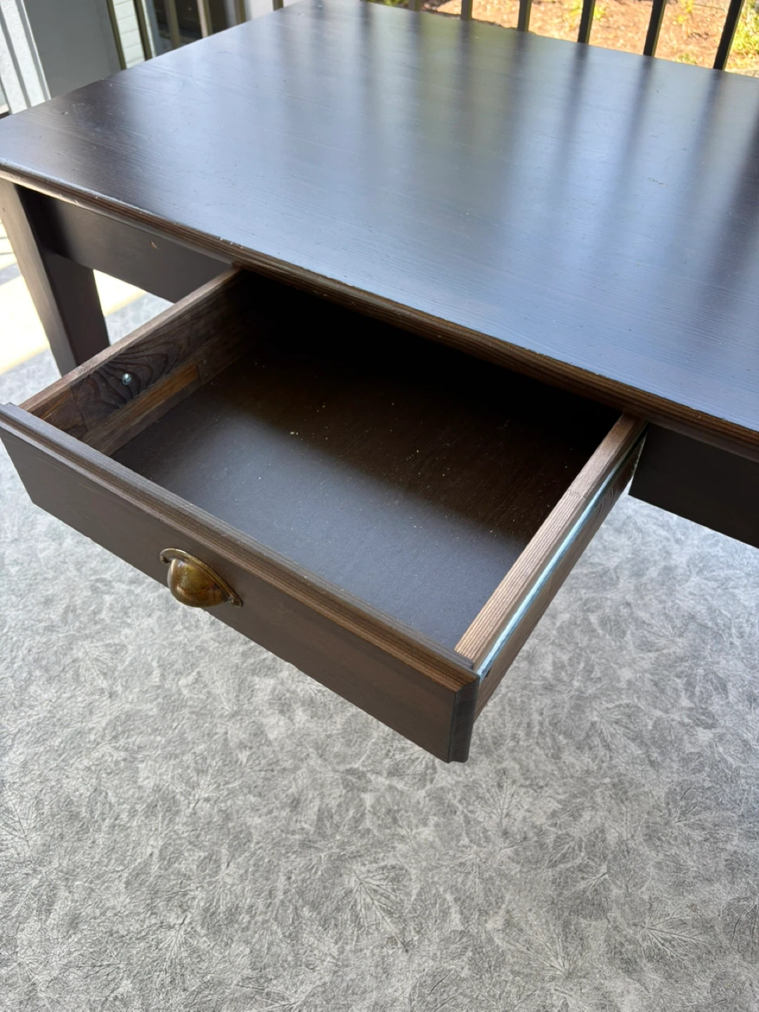 Dark Brown Coffee Table with Drawer - photo 2