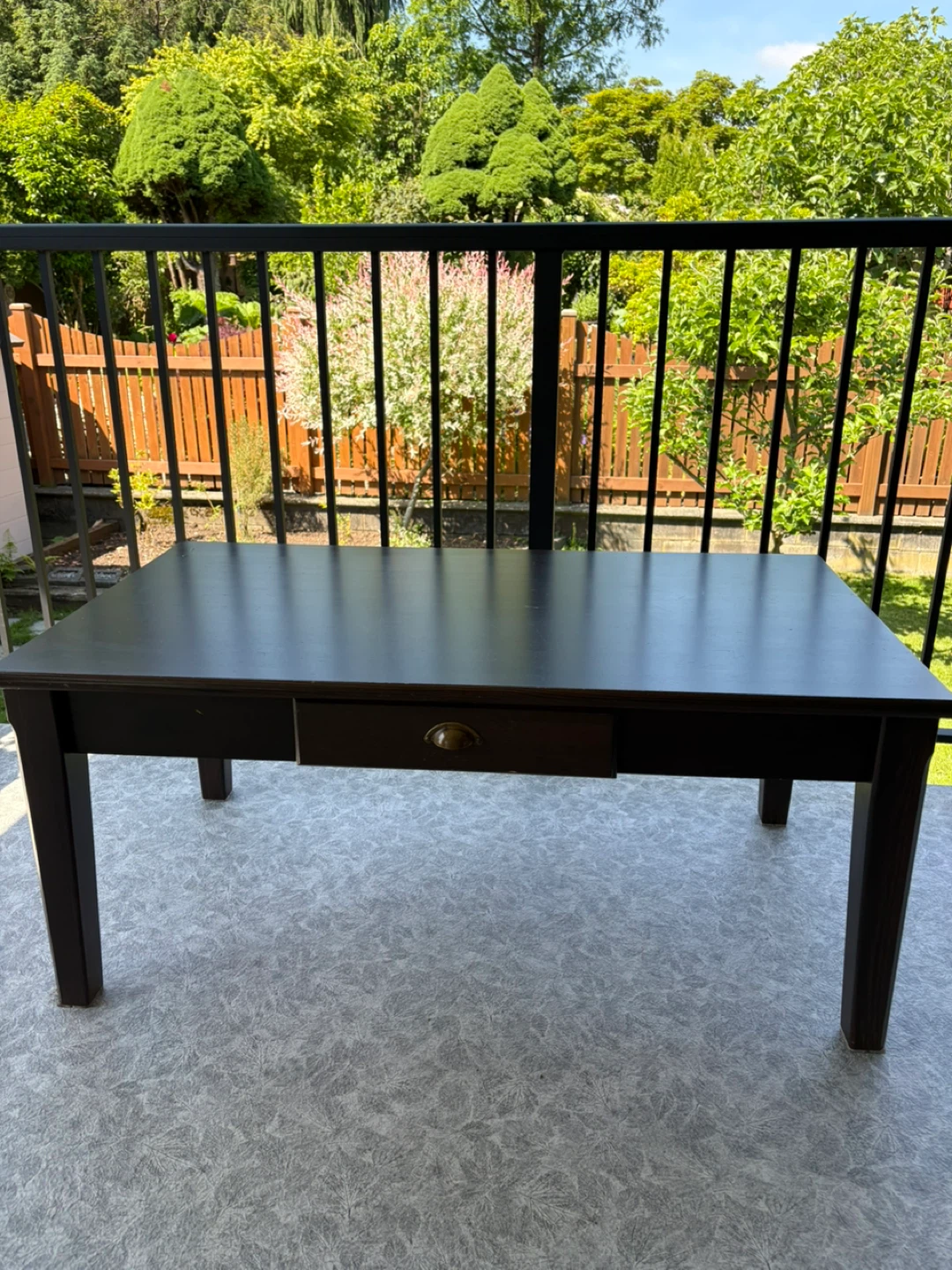 Dark Brown Coffee Table with Drawer