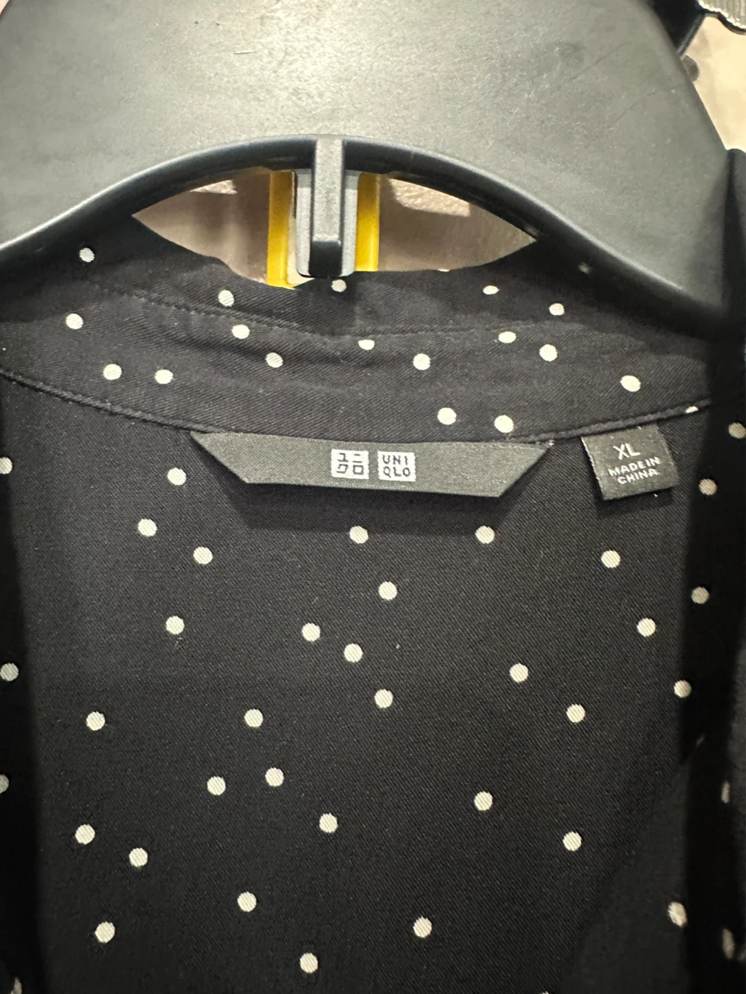 UNIQLO Black Polka Dot Shirt Dress XL - photo 5