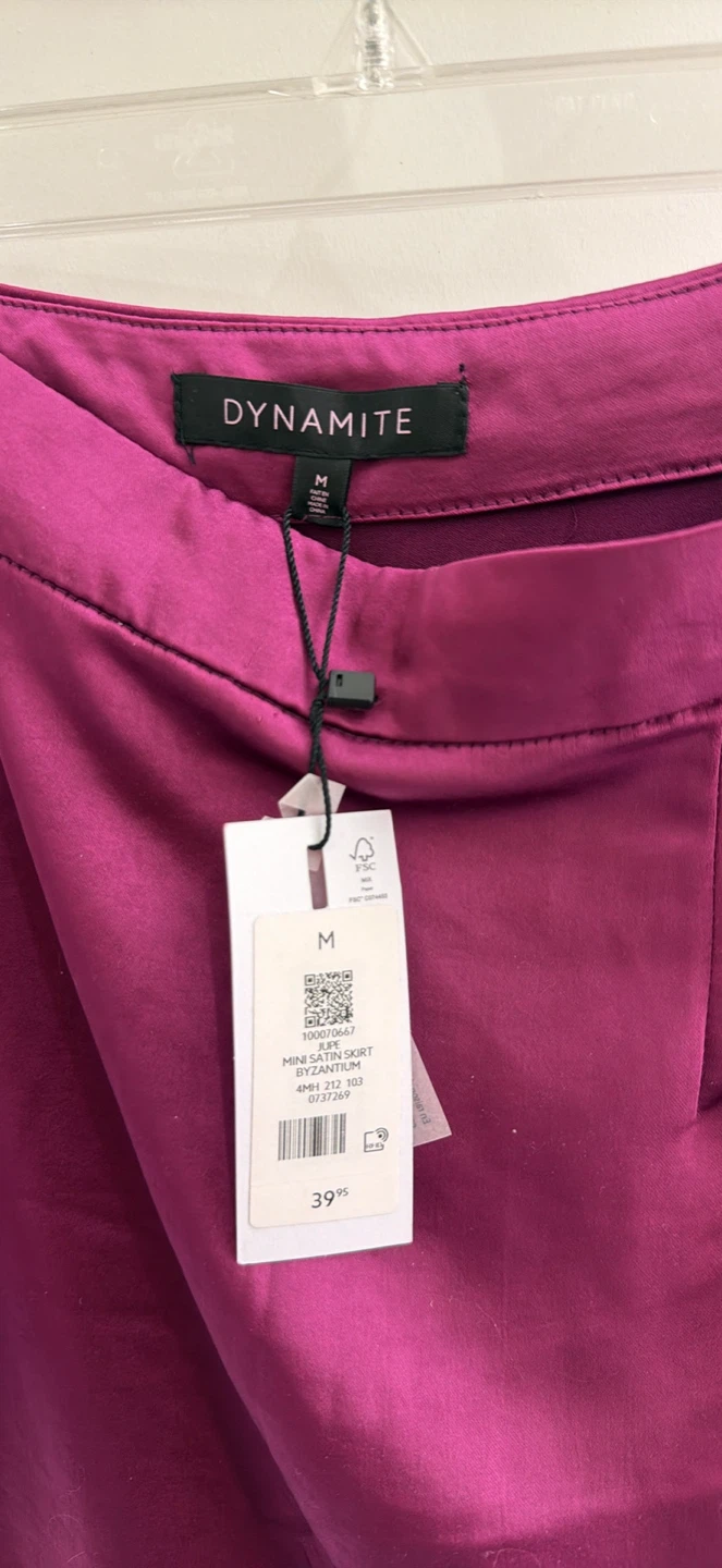 DYNAMITE Mini Satin Skirt - Magenta - Size M - photo 3