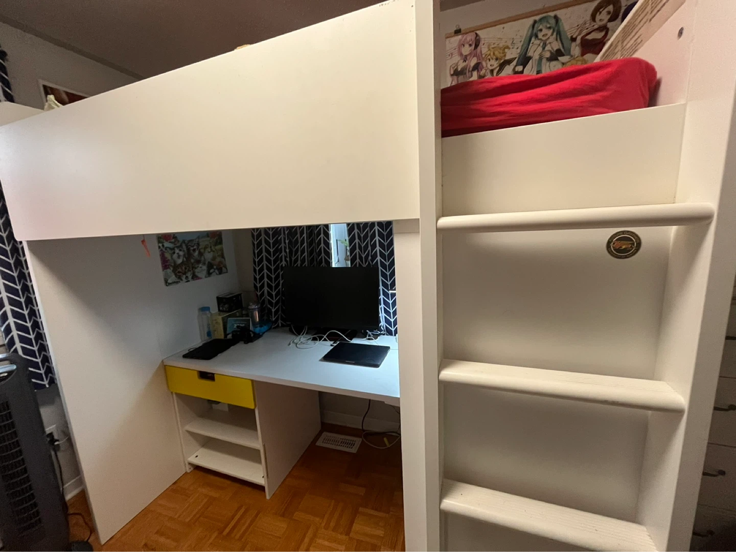 IKEA SMÅSTAD White Loft Bed with Desk and Storage