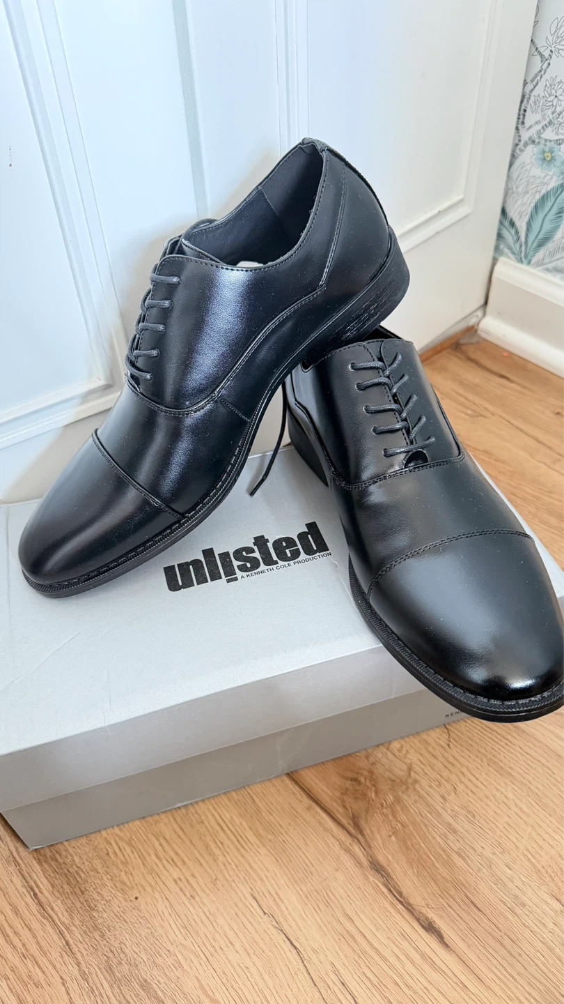 Black Cap Toe Oxford Dress Shoes Men's