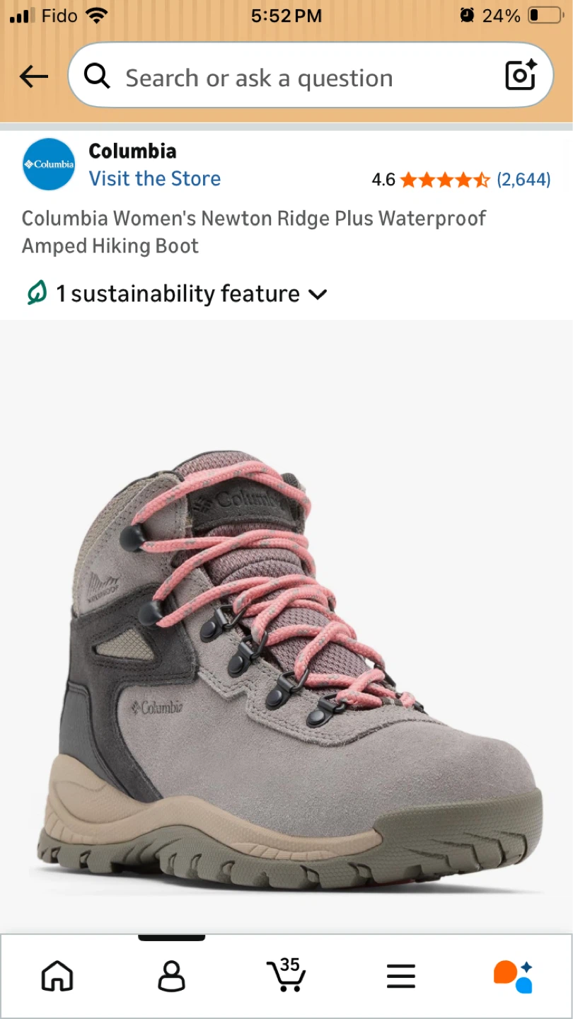 Columbia Size 5 Wide Newton Ridge Plus Waterproof Hiking Boots - photo 3