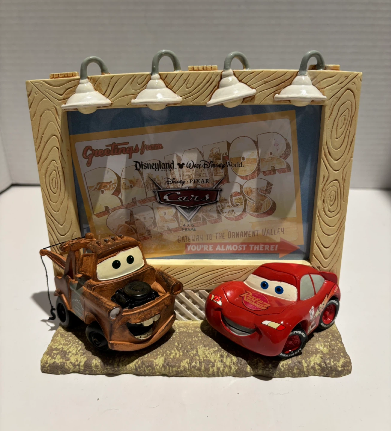 Disney Parks 3D Cars Frame Lightning McQueen & Tow Mater Rare