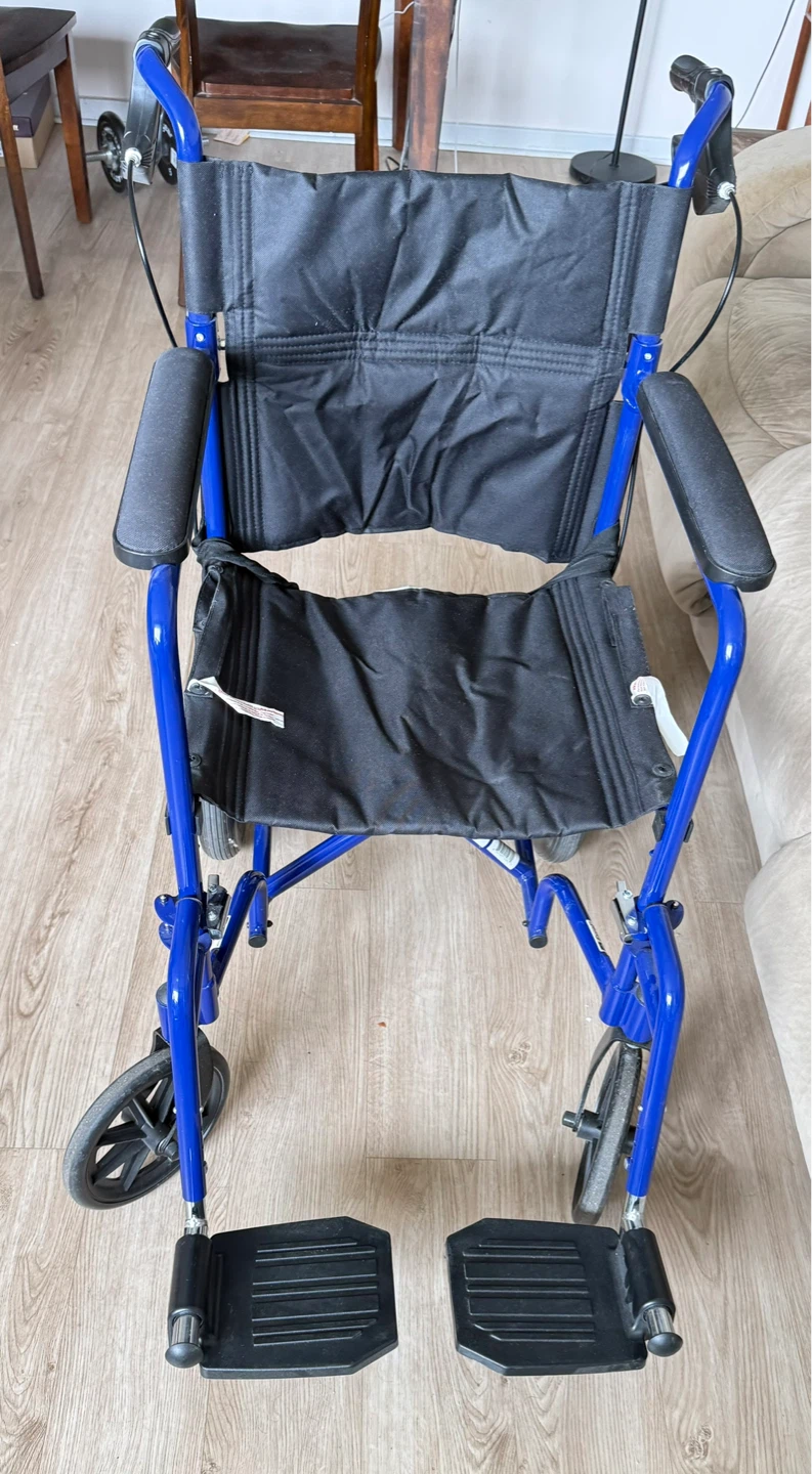 Blue Transport Wheelchair - photo 4