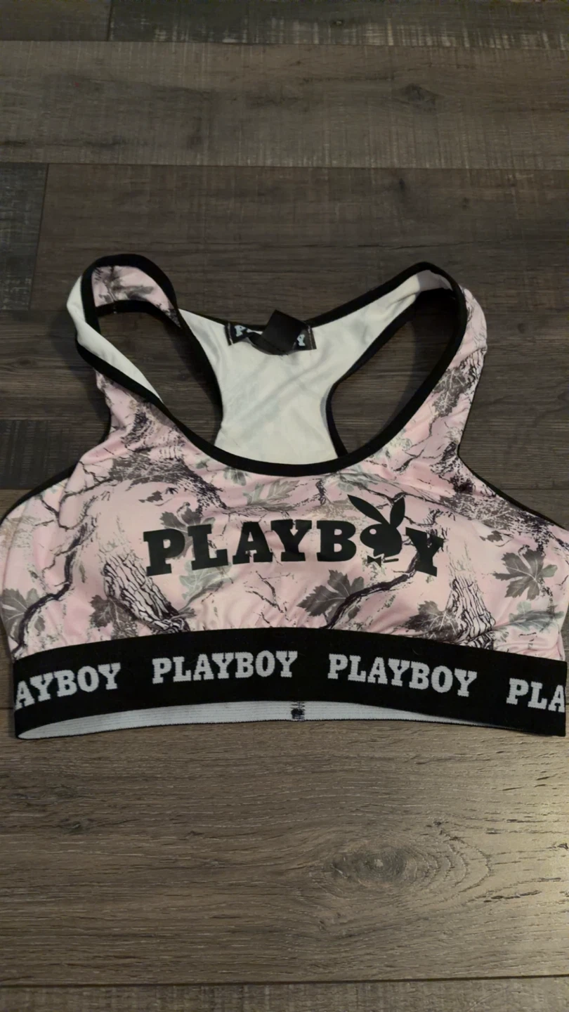 Playboy Pink Camo Sports Bra