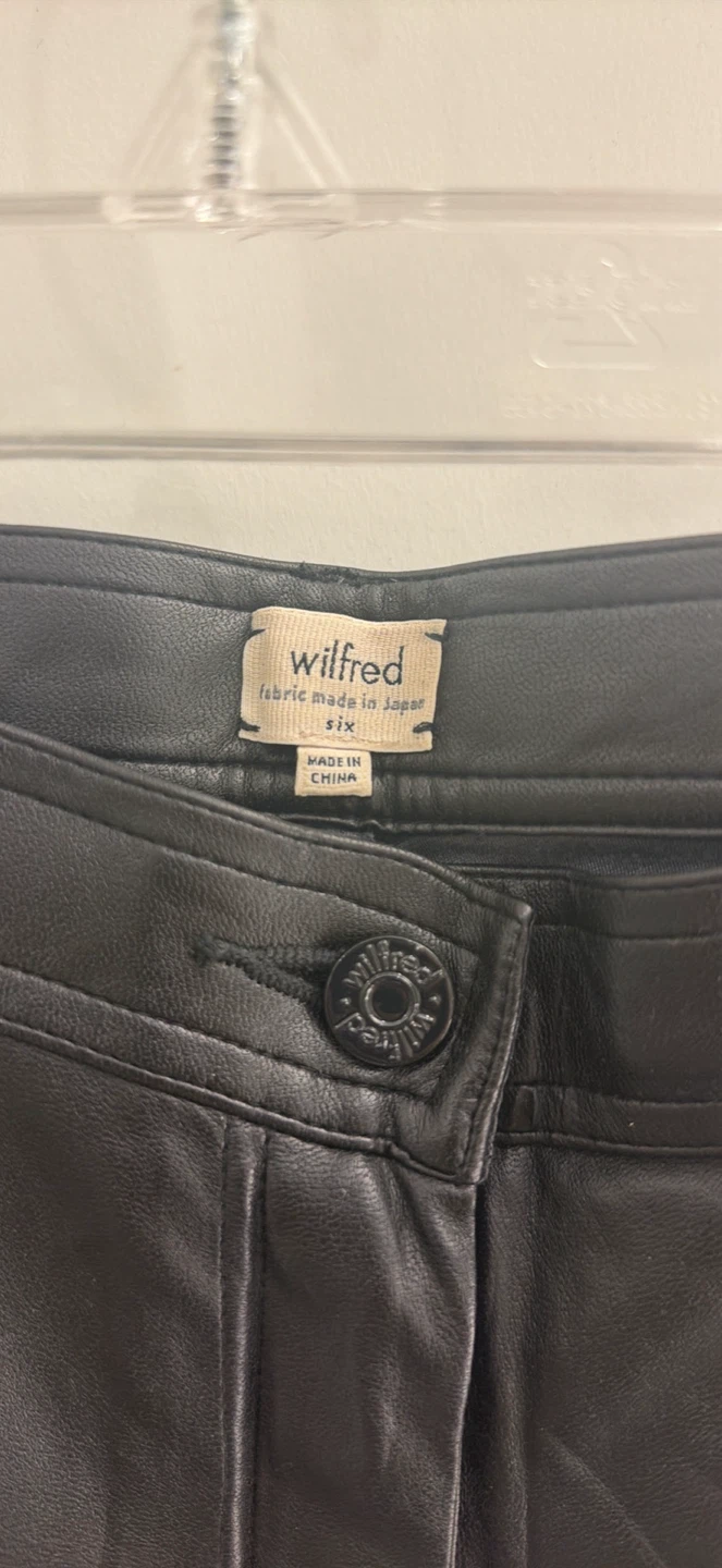 Wilfred Black Faux Leather Pants Size Six - photo 2