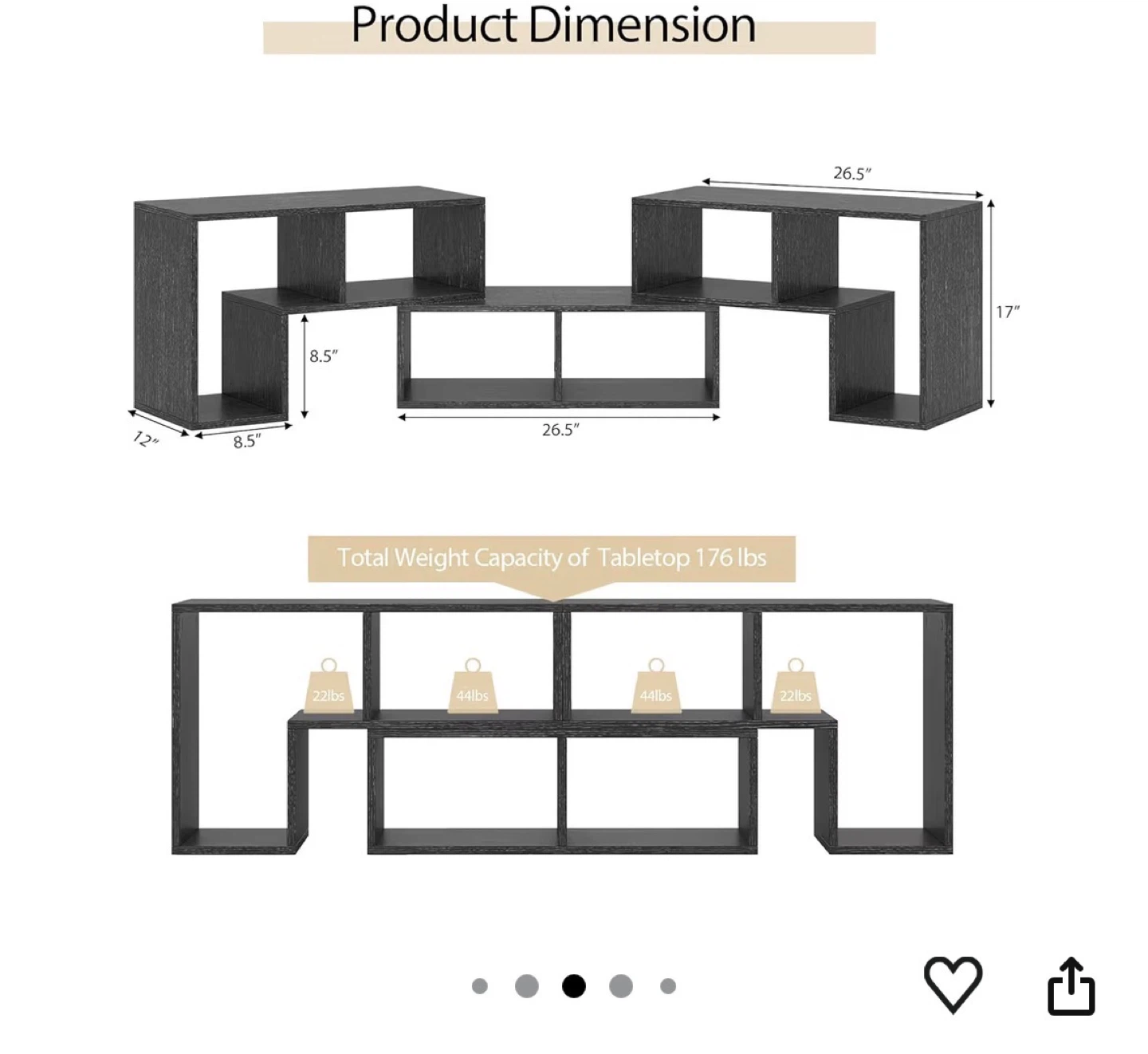 Black TV Stand / Media Console