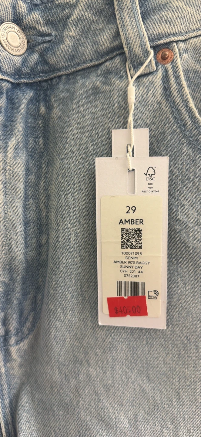 Dynamite Amber Jeans - Light Wash Denim - Size 29 - photo 3