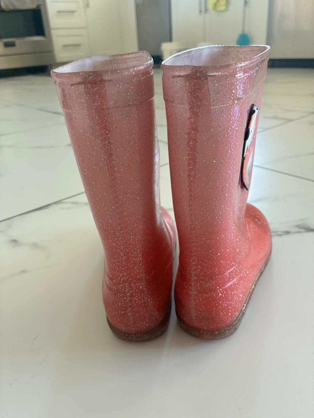 Kids' Pink Unicorn Glitter Rain Boots - photo 3