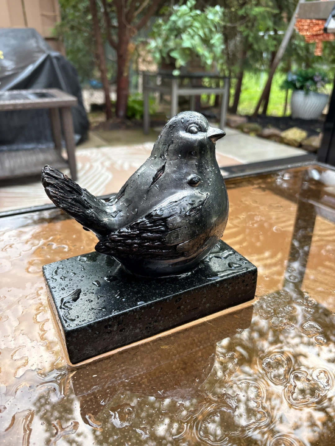 Bird Sculpture on Marble Base - photo 4