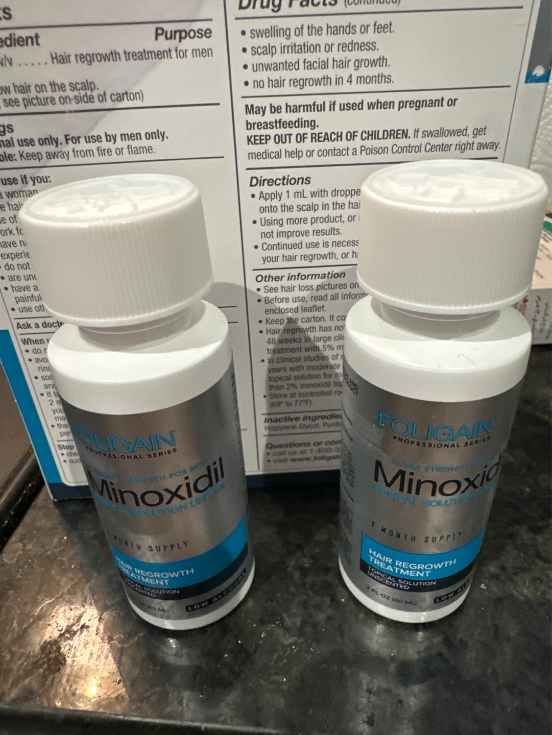 Foligain 5% Minoxidil Topical Solution 2 Bottles 2 Month Supply - photo 2