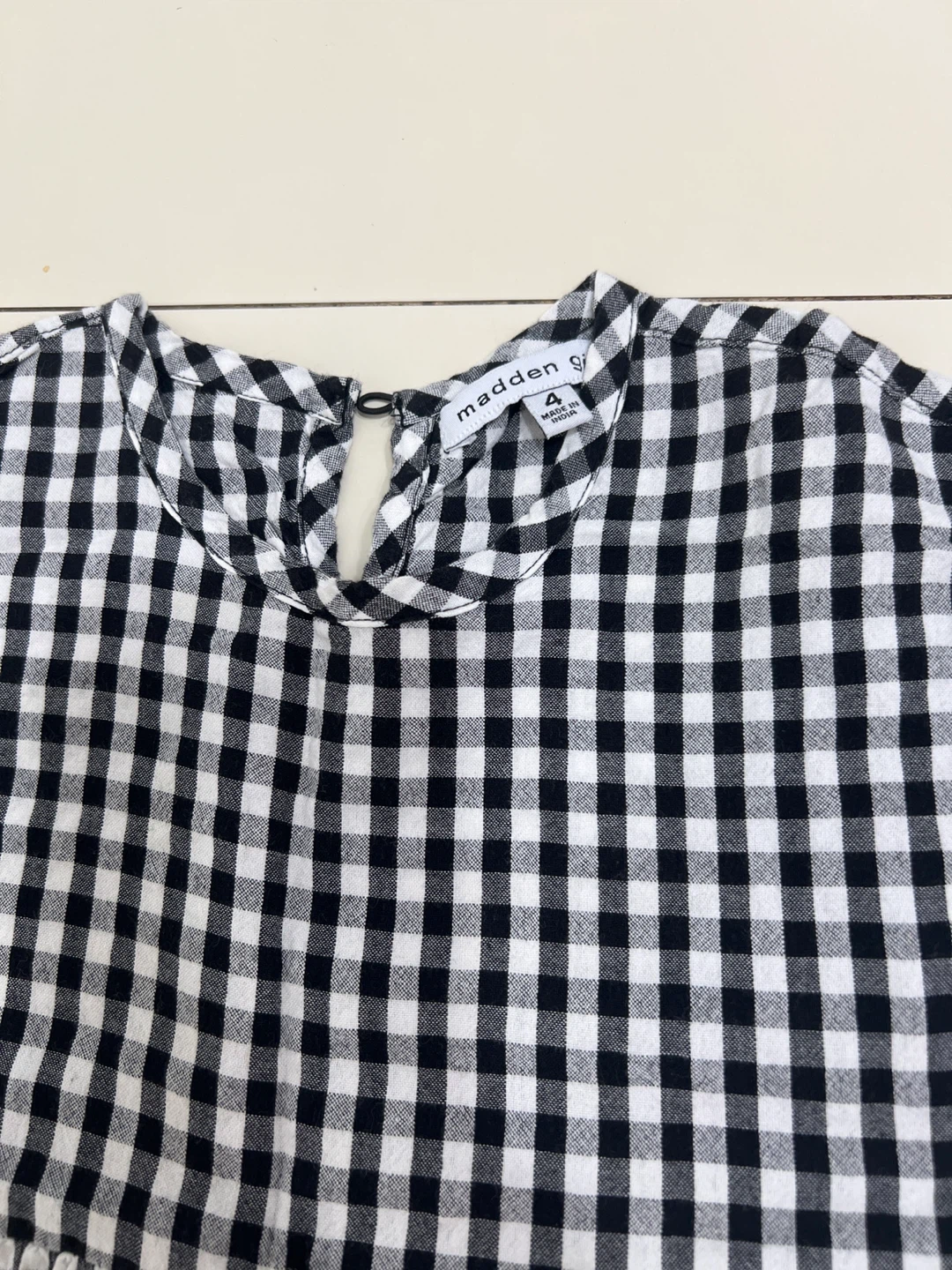 Girl's Madden NYC Gingham Tiered Dress Size 4 - photo 3