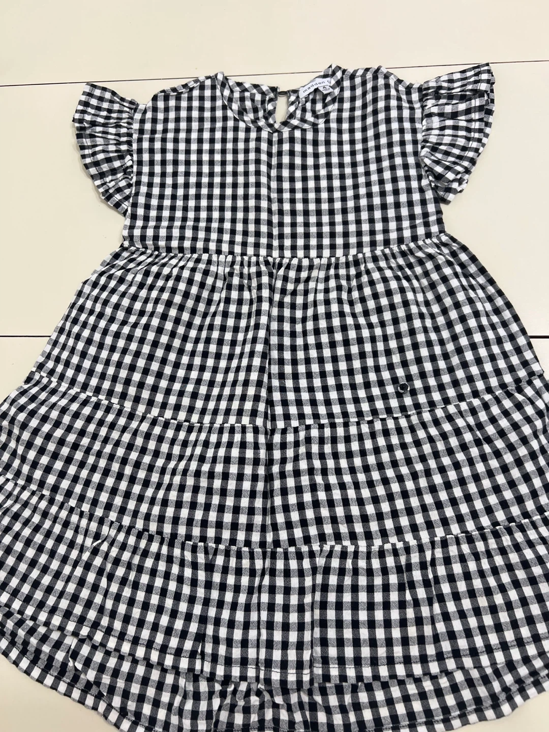Girl's Madden NYC Gingham Tiered Dress Size 4 - photo 4