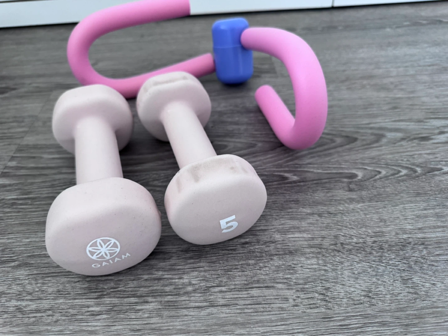 Gaiam 5 lb Dumbbells and Pink Fitness Ring - photo 3