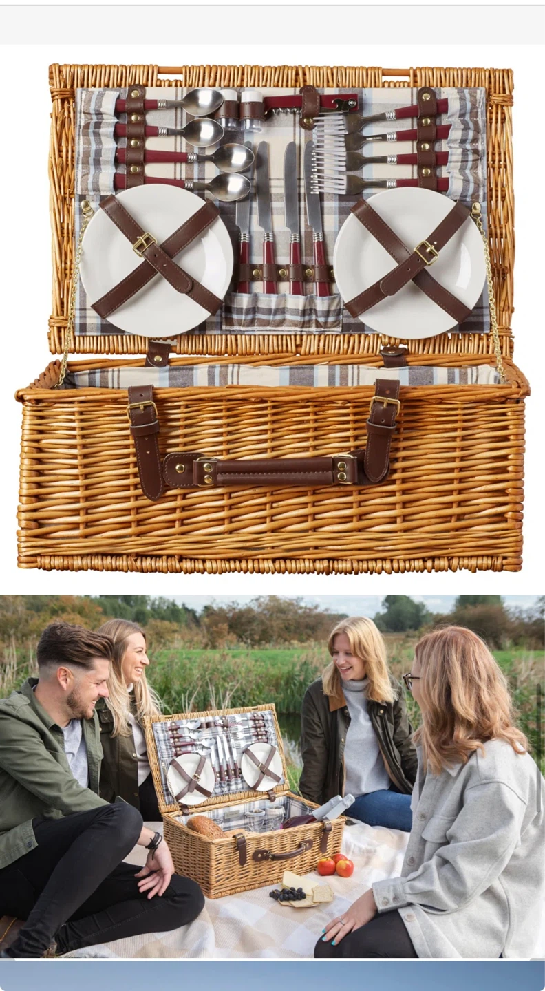 Wicker Picnic Basket Set
