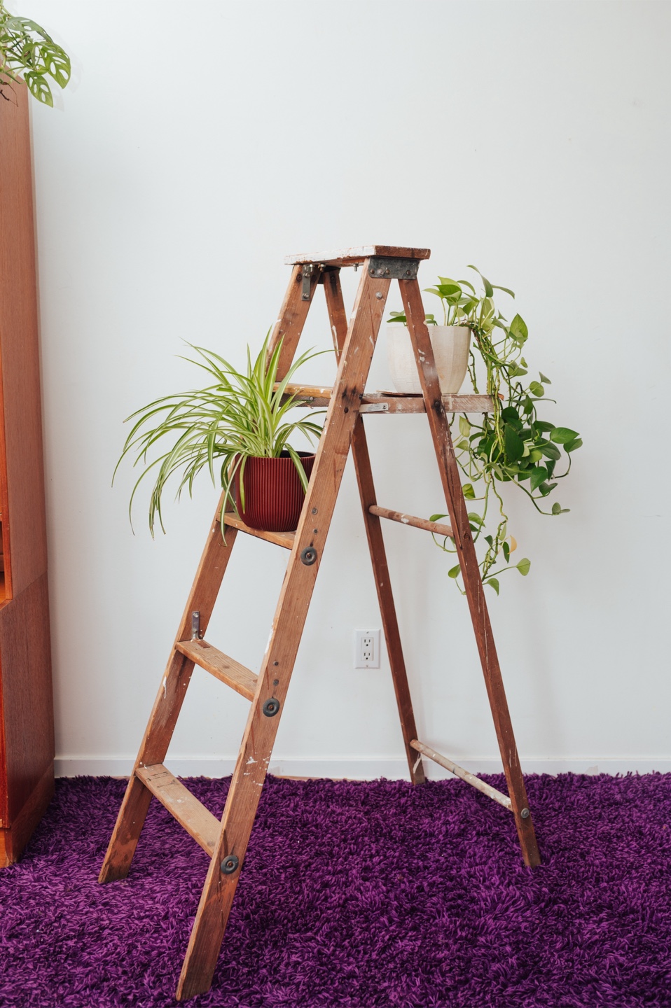 Vintage Wooden Painter’s Ladder / Plant Stand