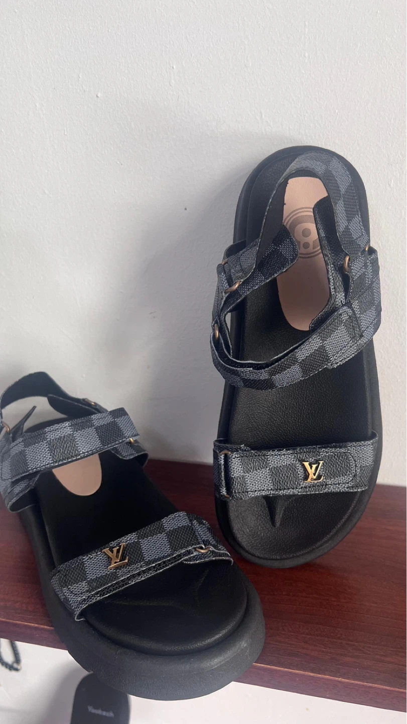 Louis Vuitton Damier Ebene Canvas Sandals - photo 3