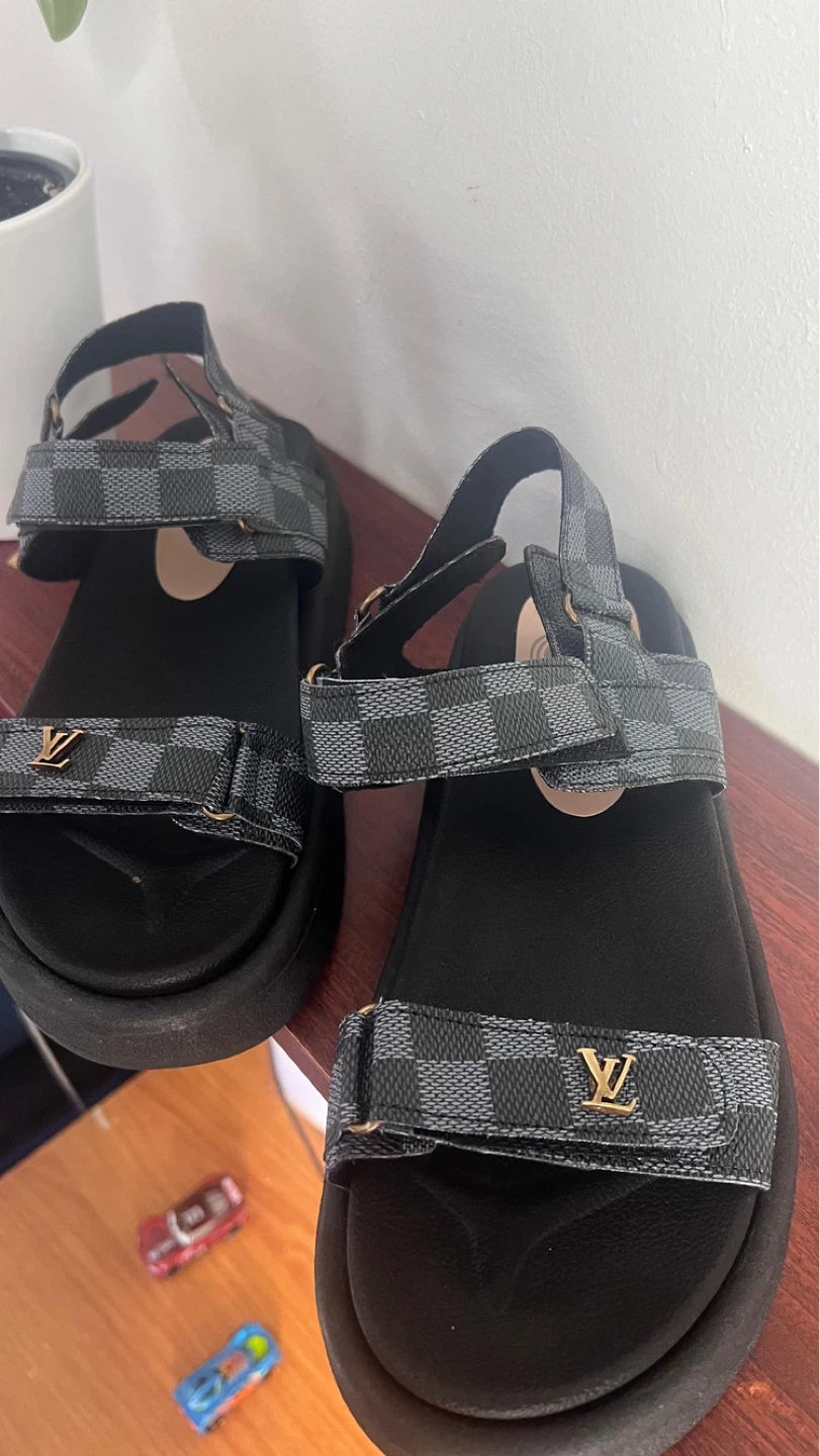 Louis Vuitton Damier Ebene Canvas Sandals - photo 2