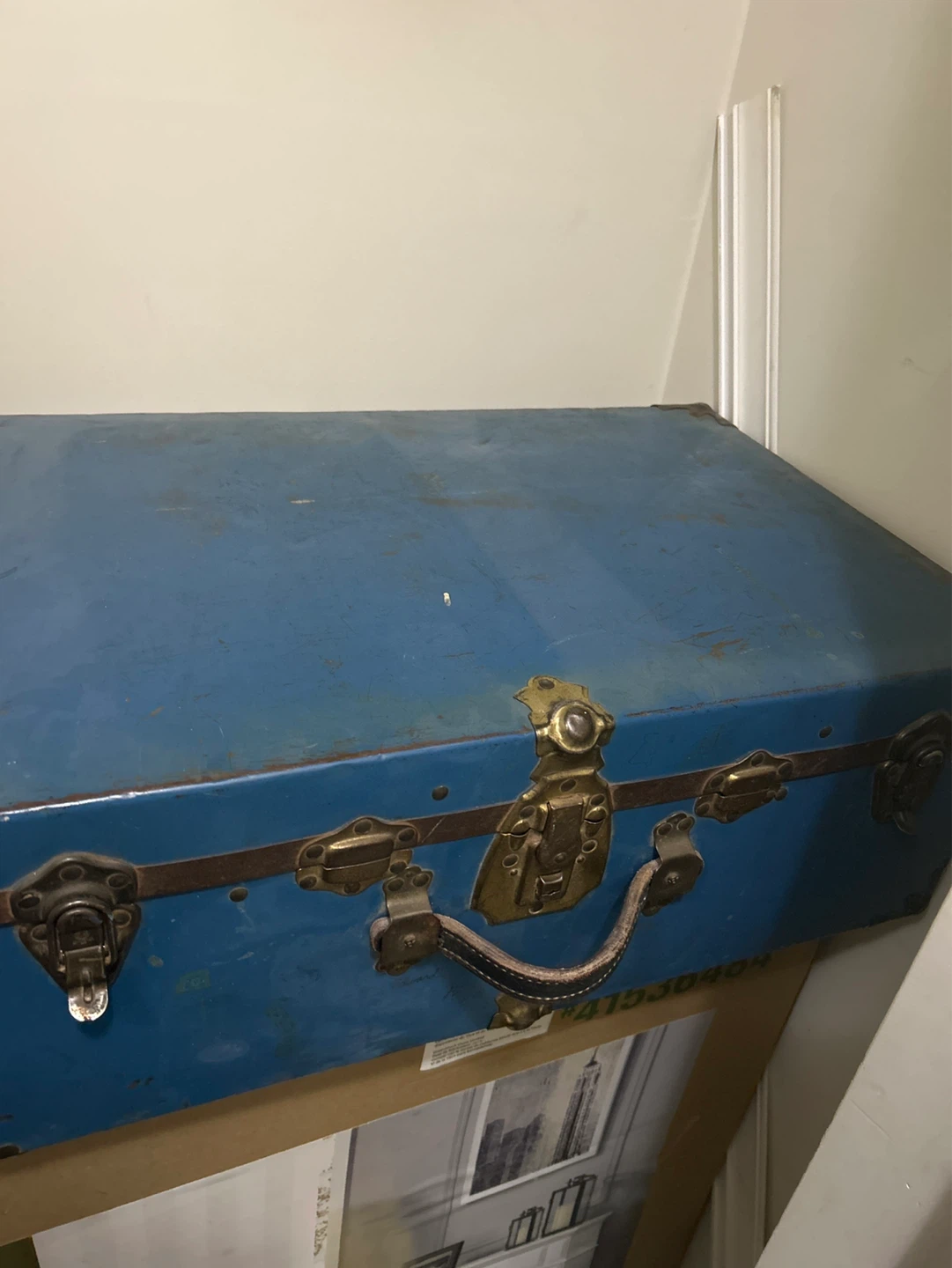 Vintage Blue Trunk Suitcase