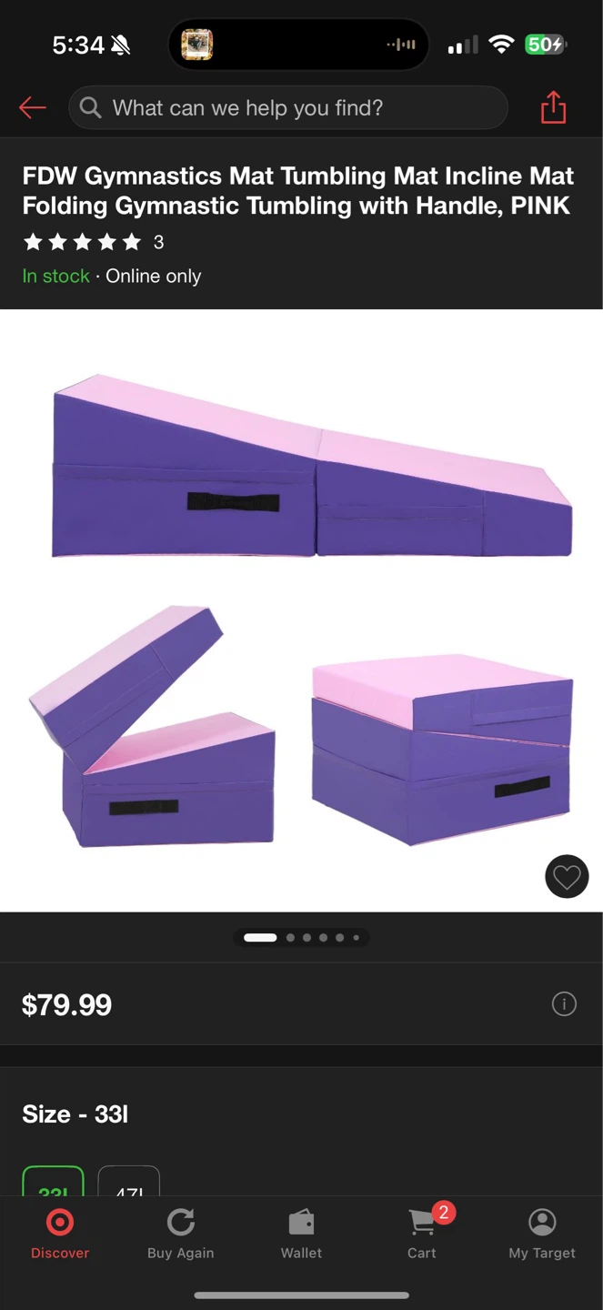 Pink and Purple Folding Gymnastics Mat
