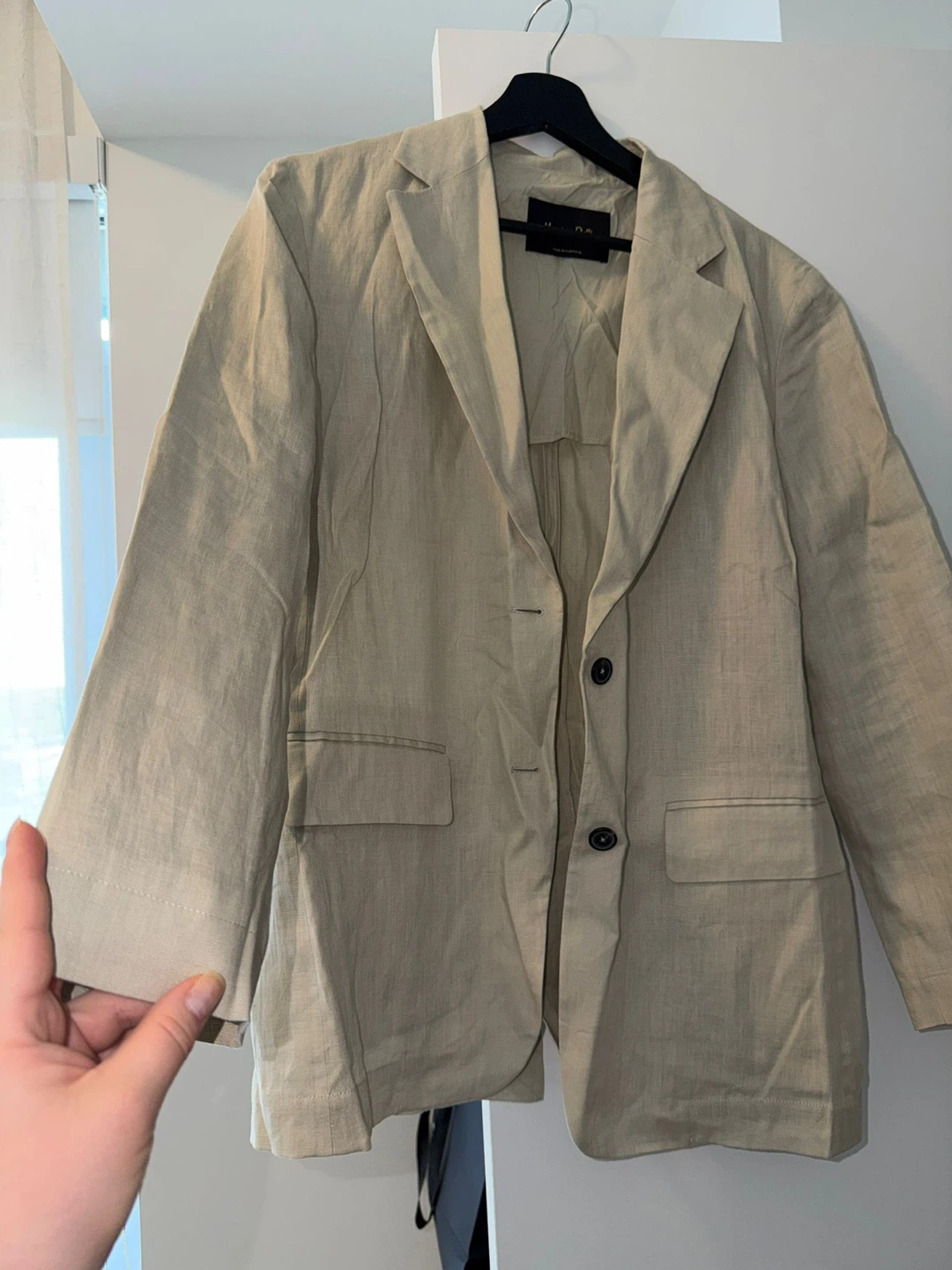 Massimo Dutti Beige Linen Blazer