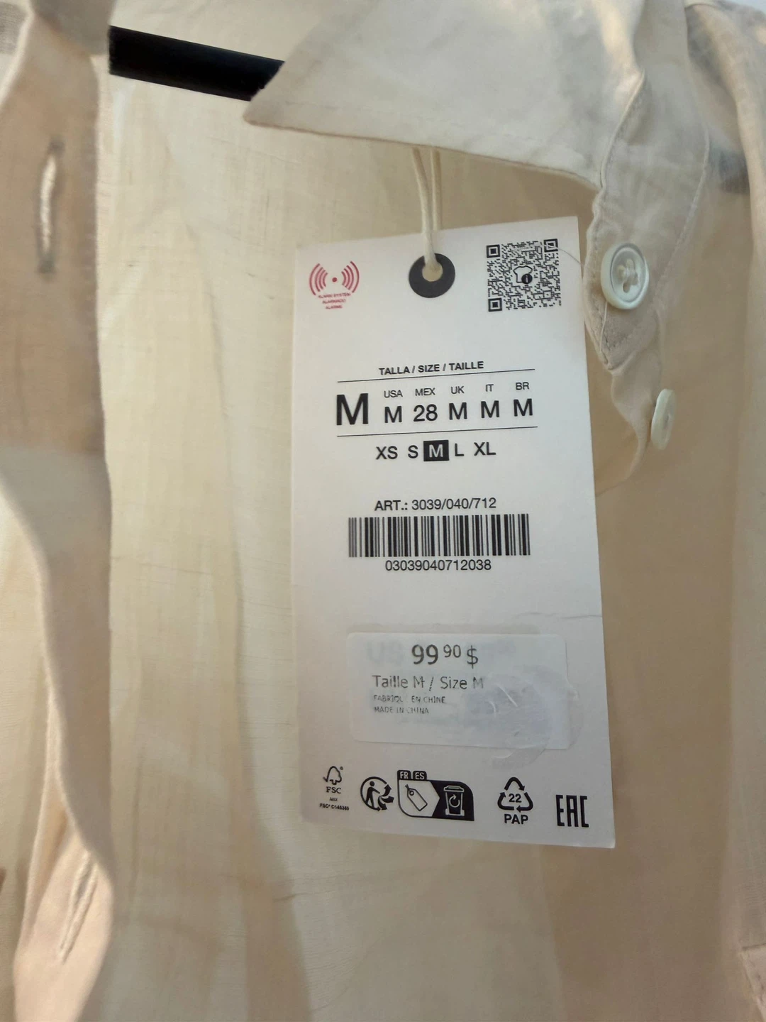 Zara Linen Blend Overshirt - Size M - photo 2