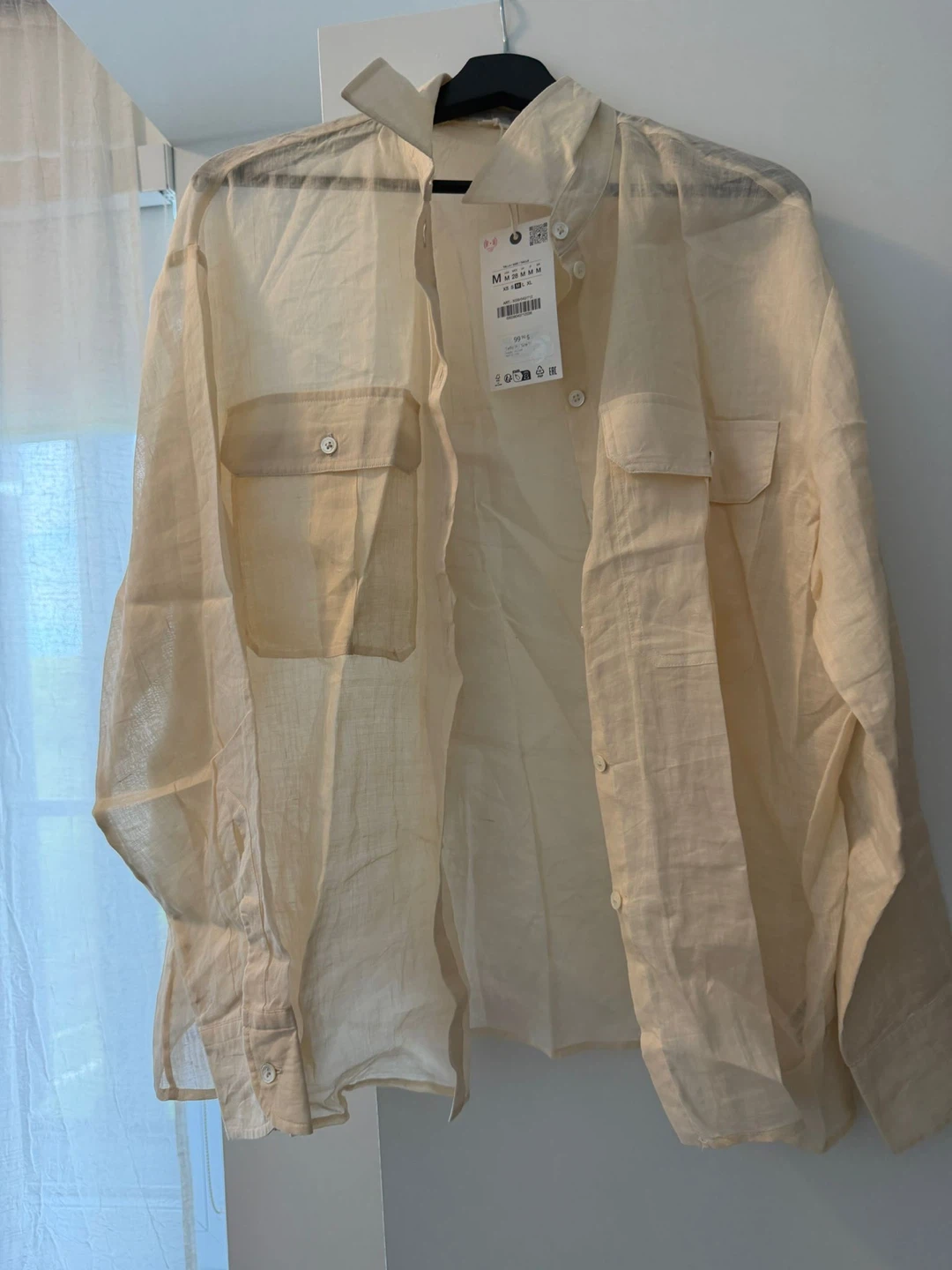 Zara Linen Blend Overshirt - Size M