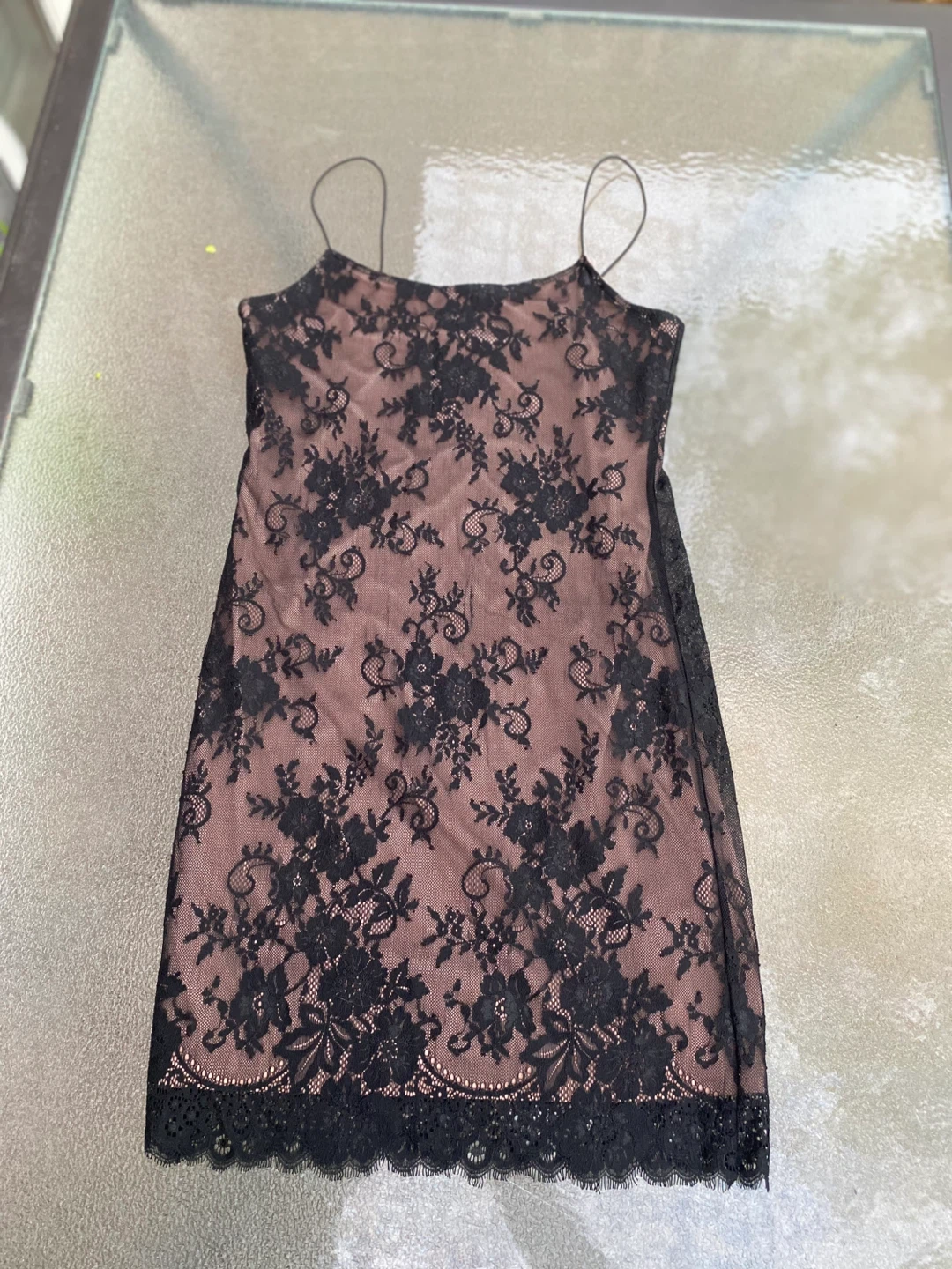 DYNAMITE Black Lace Slip Dress, Size Small