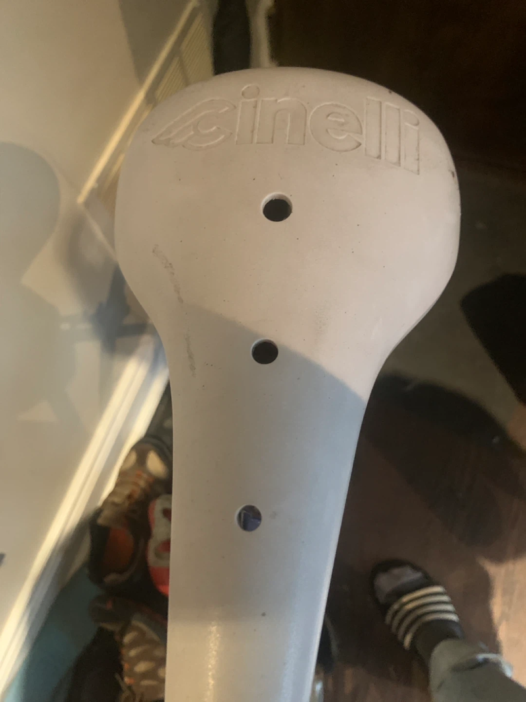 Cinelli White Bicycle Saddle