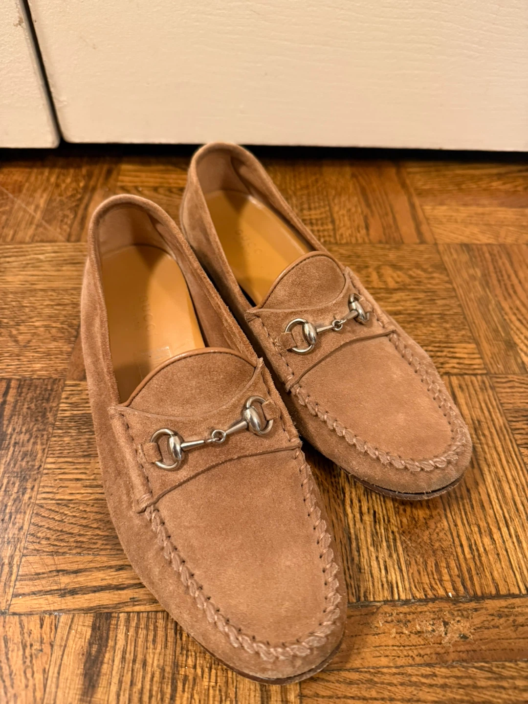 Gucci Suede Horsebit Loafers - Size 36