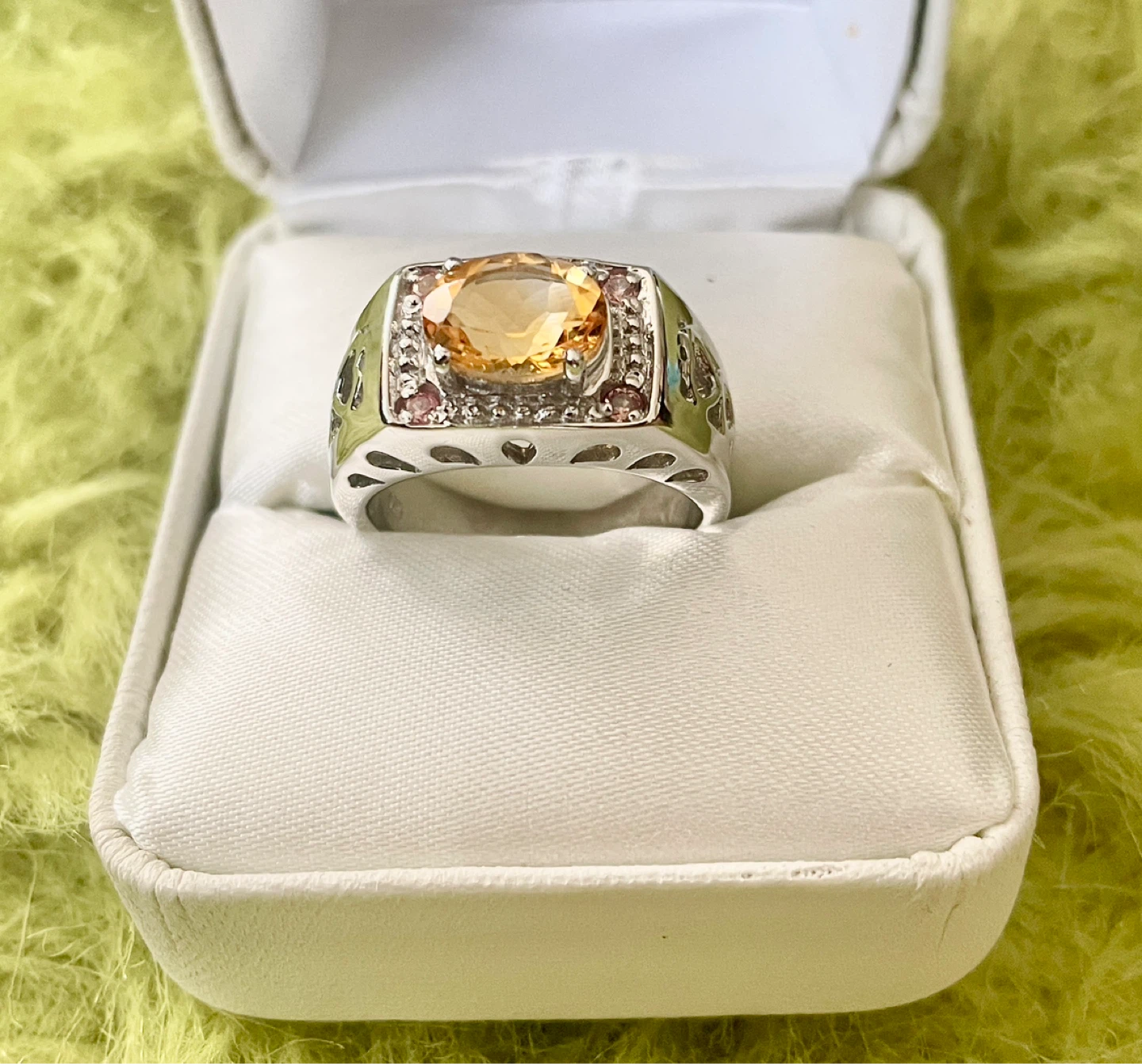 Citrine and Sapphire Ring