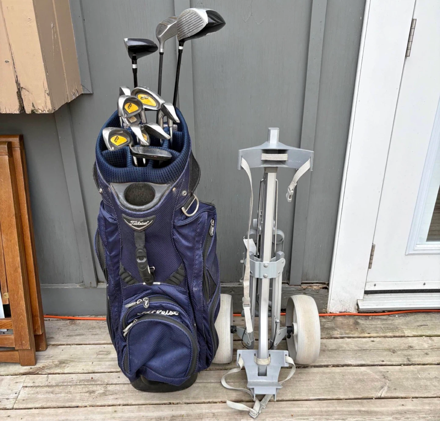 Golf Club Set with Bag and Push Cart