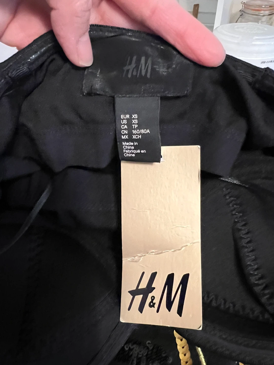H&M Black Strapless Sequin Dress - Size XS - photo 3