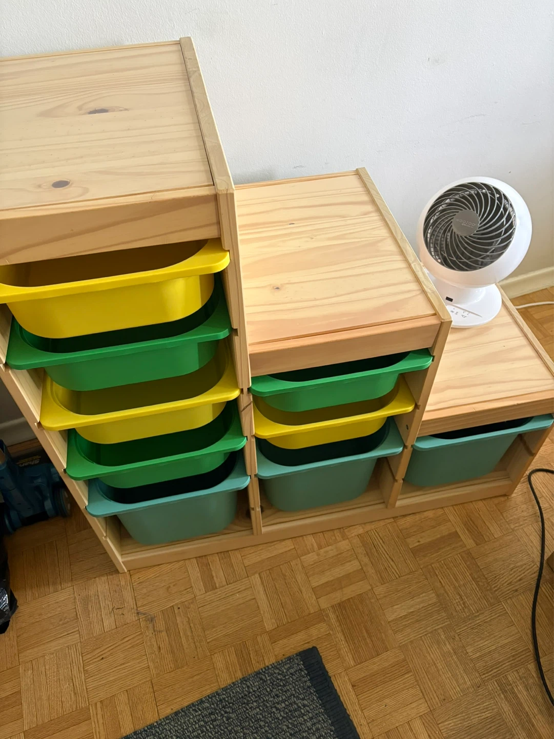 Pine Wood Storage Unit with 9 colourful bins - photo 5