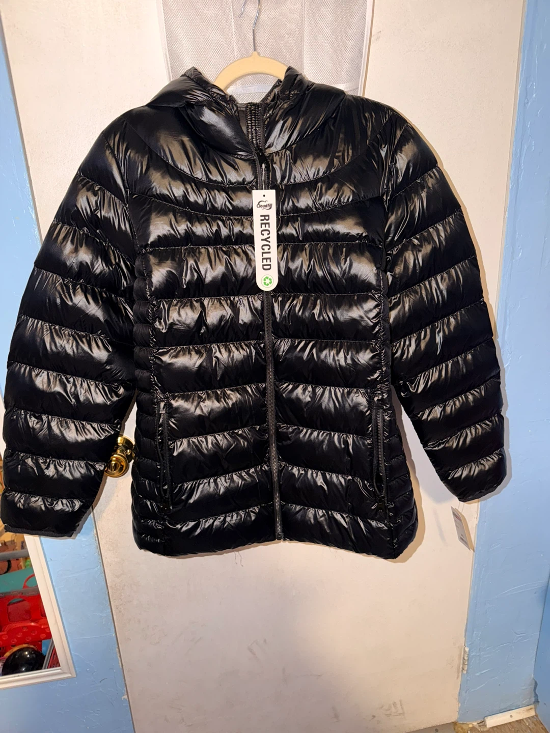 Black Hooded Puffer Jacket