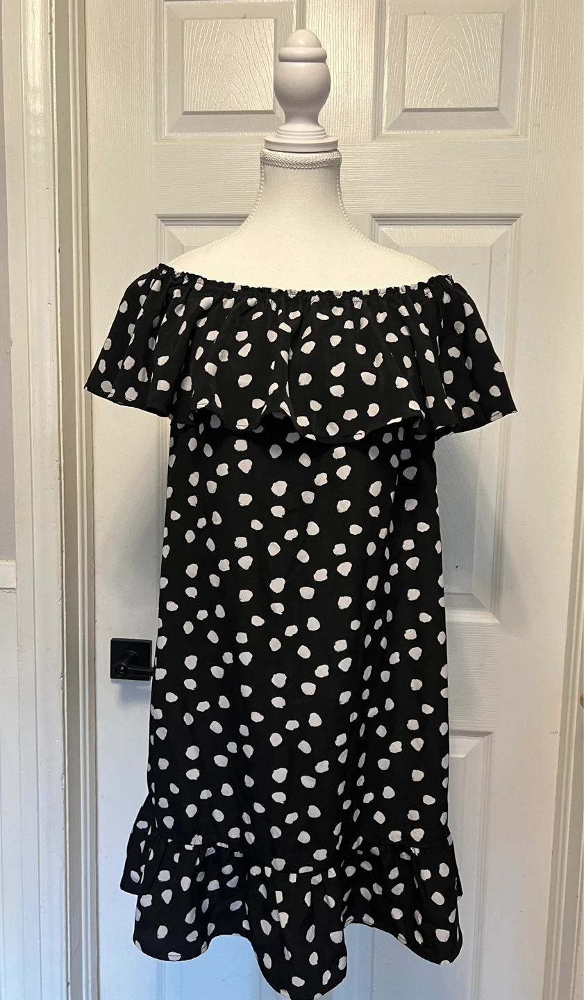 Merona Off-the-Shoulder Polka Dot Dress - Size S