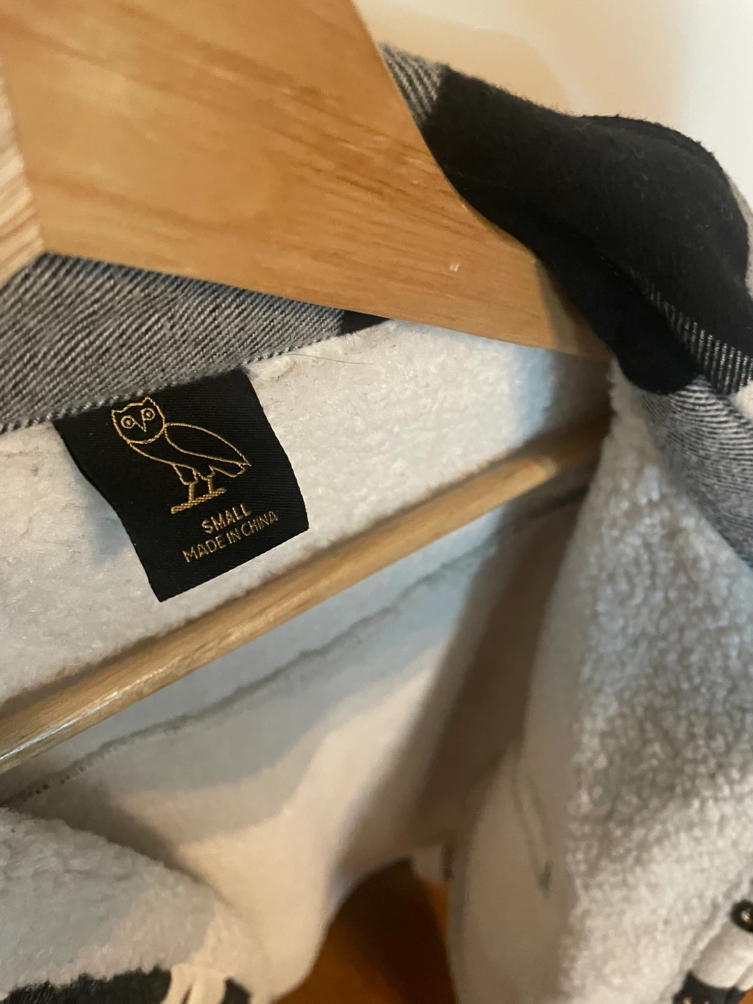 OVO Sherpa Lined Flannel Jacket Snow colourway - photo 3