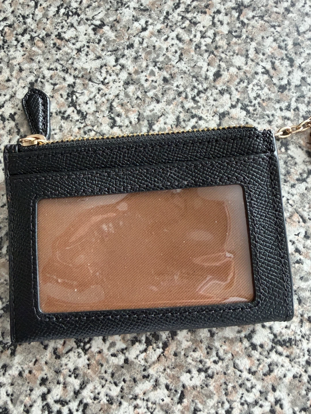 Coach Black Leather Card Holder with Keychain - photo 2