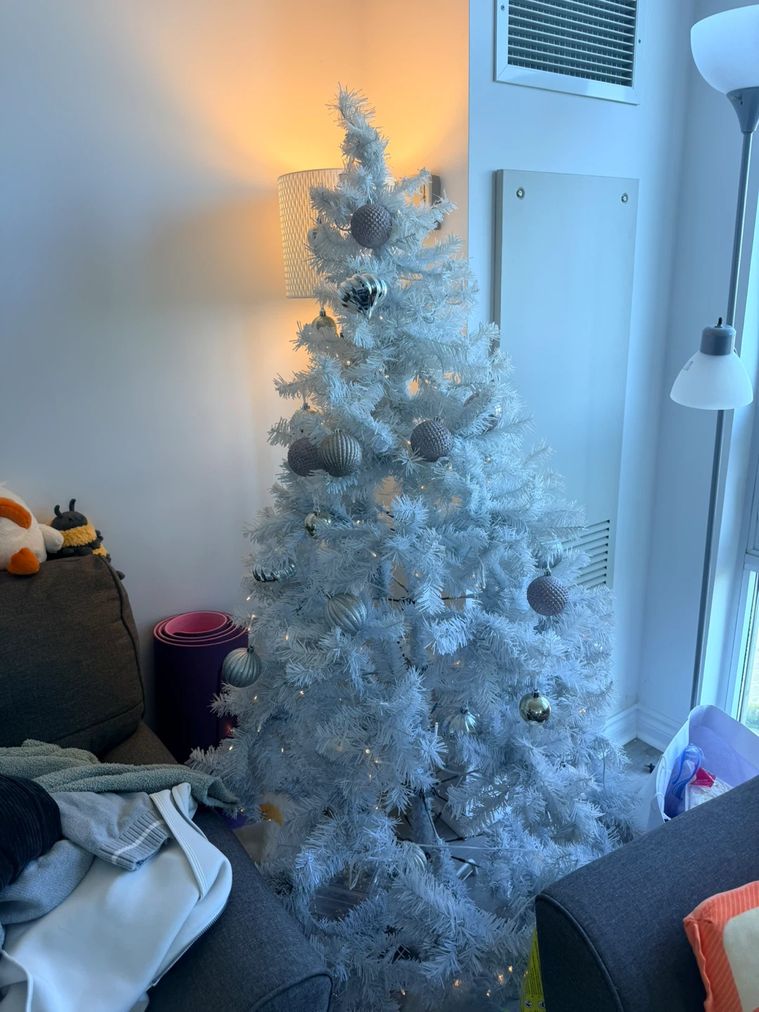 White Artificial Christmas Tree with Ornaments - photo 2
